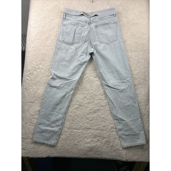 ATELIER Womens High‎ Rise Flip over Waist Straight Leg Open Knee Jeans 31x29 - Picture 12 of 14